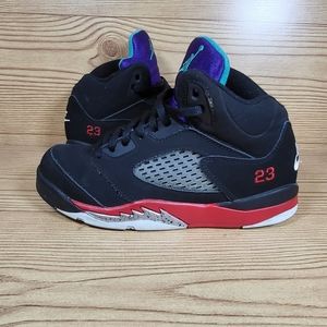 Nike Air Jordan 5 V Black Red CZ2990-001 Basketball Shoes Sneakers Size 2Y GS
